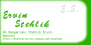 ervin stehlik business card